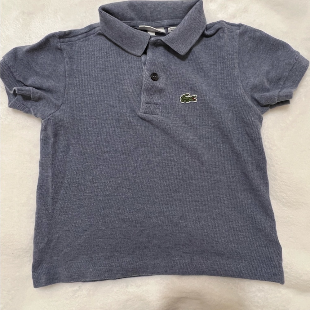 Lacoste Polo for Kids. Size 4. Gray color. Pre-loved.
